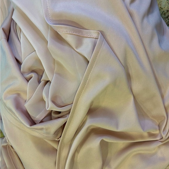 💗”Levkoff” Champagne “Chiffon” Pink Maxi Gown with Spaghetti Straps Size 14💖 - Picture 8 of 15